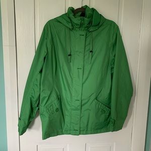 Landsend womens green rain jacket Large